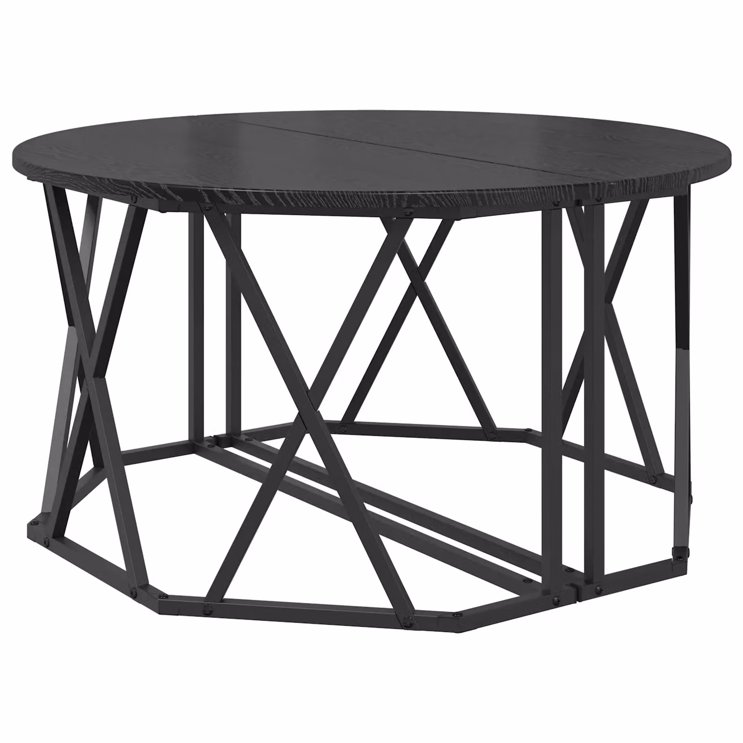 Berkfield Home Black Oak Coffee Table in Black Engineered Wood, W/D/H: 80 x 80 x 42 cm – 2