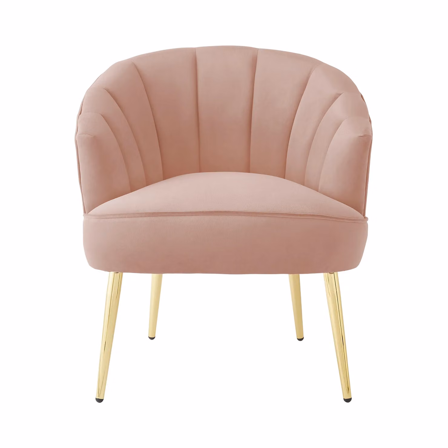 GFW Pettine Art Deco Pink Fabric Accent Chair with Gold Metal Frame – 2