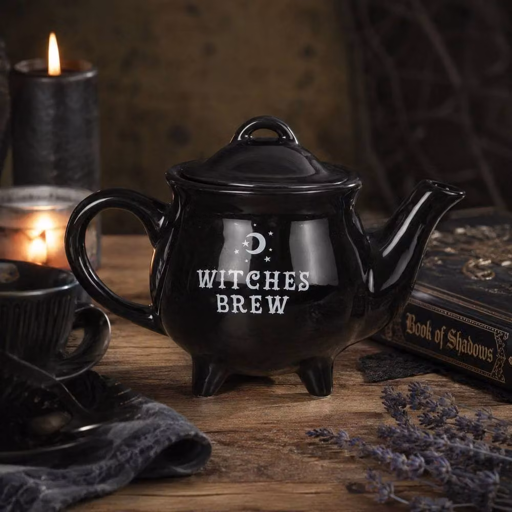Marco Paul Black Cauldron Witches Brew Ceramic Teapot, 550ml – 3