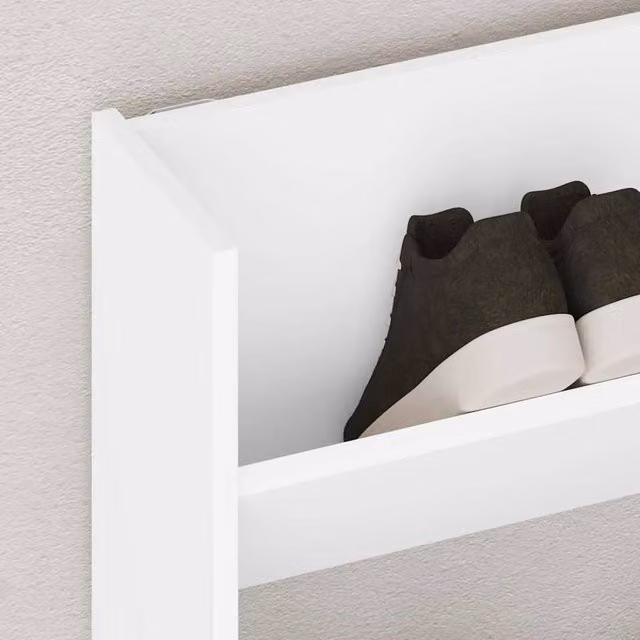 Berkfield Home Wall Mounted Shoe Cabinet in White, W: 80 cm, D: 18 cm, H: 90 cm