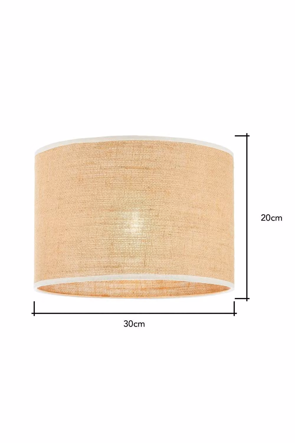 BHS Lighting Burlap Easy Fit Cylinder Light Shade in Beige, Diameter: 30 cm, Height: 21 cm – 2