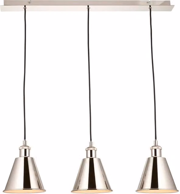 Loops Three Light Ceiling Pendant in Silver and White with Stainless Steel Detailing