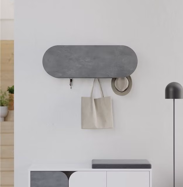 Decortie Modern Matt Grey Panel Hanger Rack for Bedrooms