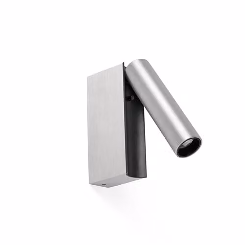 Faro Barcelona Cronos Minimalist Wall Reading Lamp in Brushed Silver Aluminium