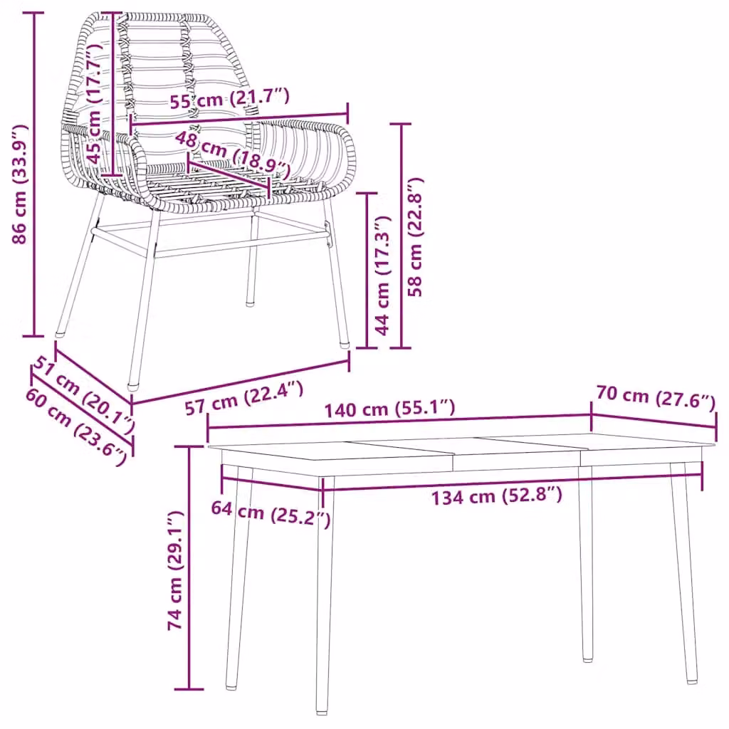Berkfield Home 5 Piece Black Poly Rattan and Glass Garden Dining Set – 4