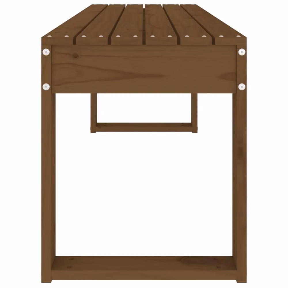 Berkfield Home Beautiful Garden Bench in Honey Brown Solid Pine Wood, W/D/H: 110 x 38 x 45 cm – 4