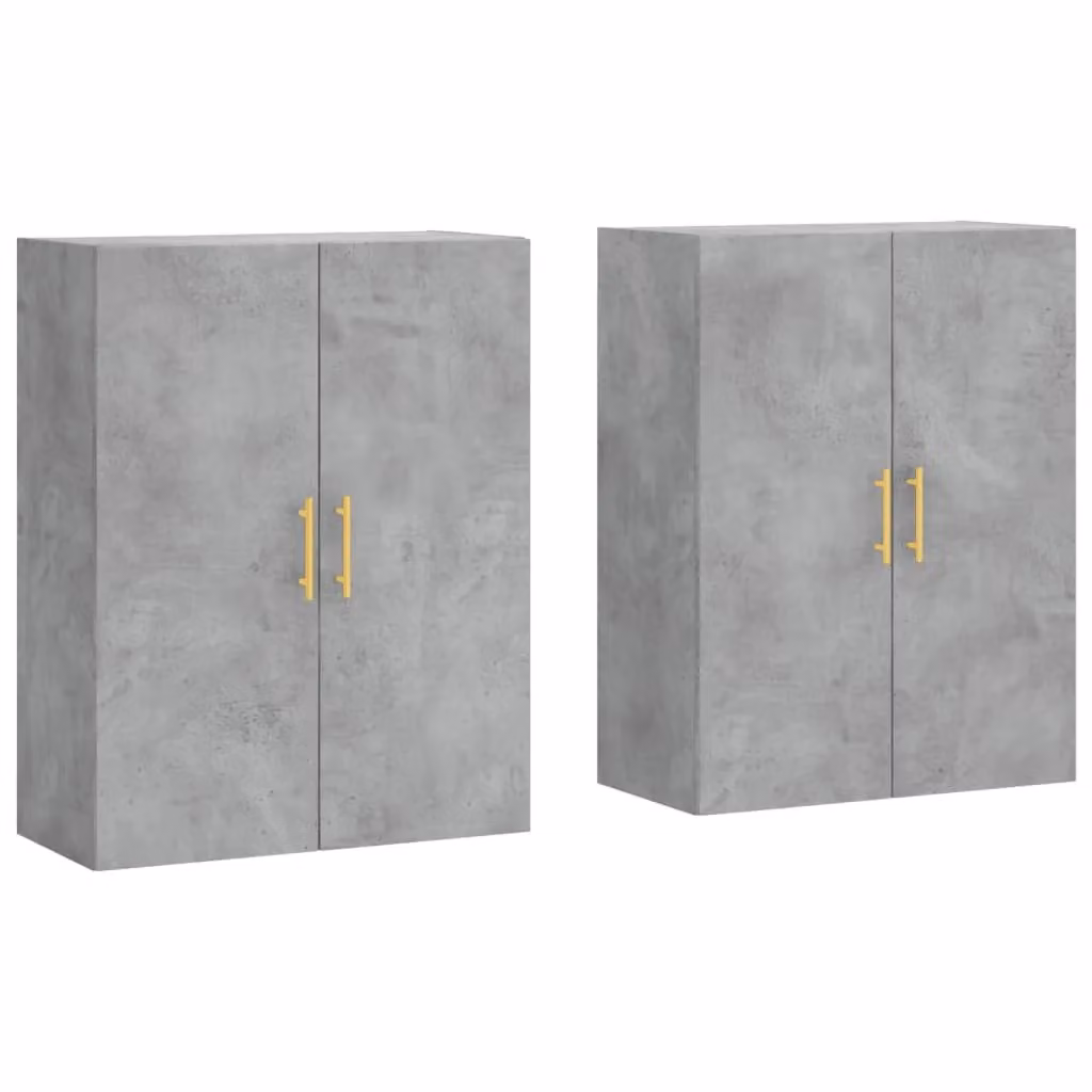 Berkfield Home Set of 2 Wall Mounted Cabinets in Concrete Grey, W/D/H: 69.5 x 34 x 90 cm – 2