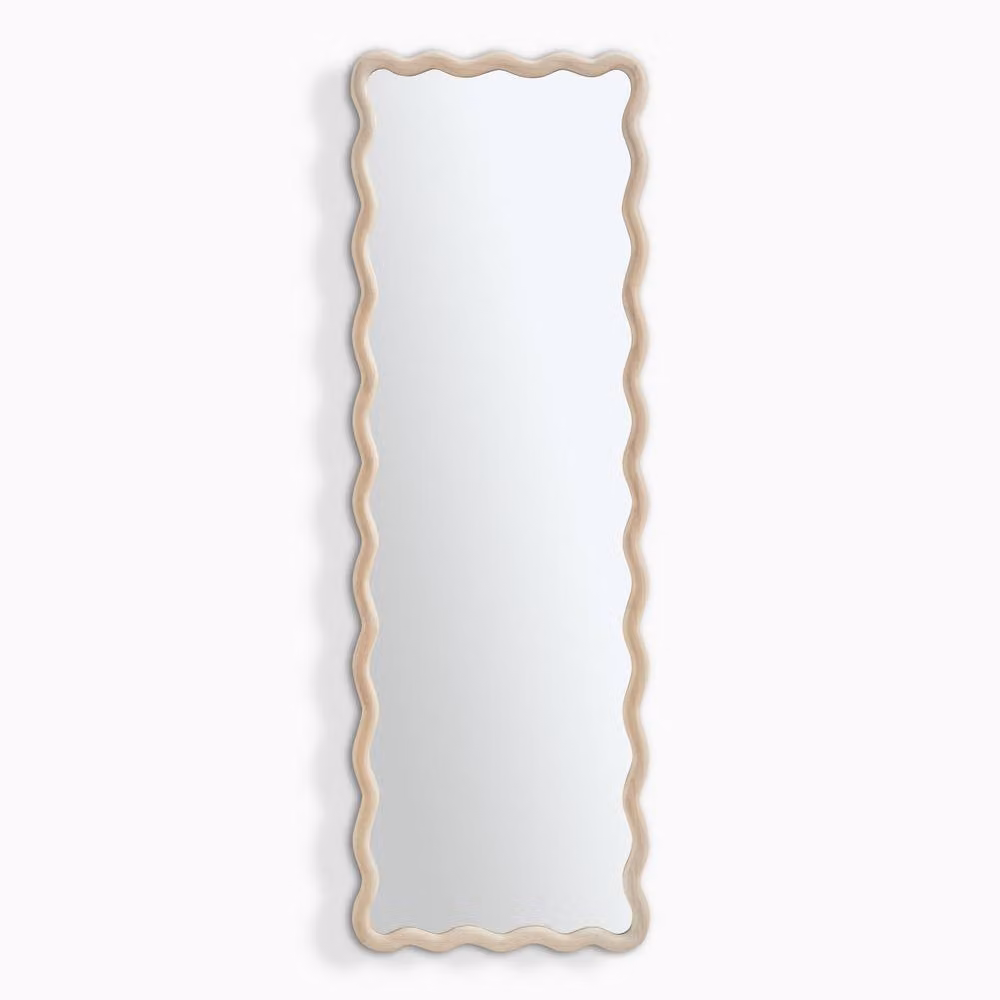 FurnitureboxUK Damaris Wavy Rectangle Wood Full Length Wall Mirror in Brown, H 150 cm x W 50 cm – 2