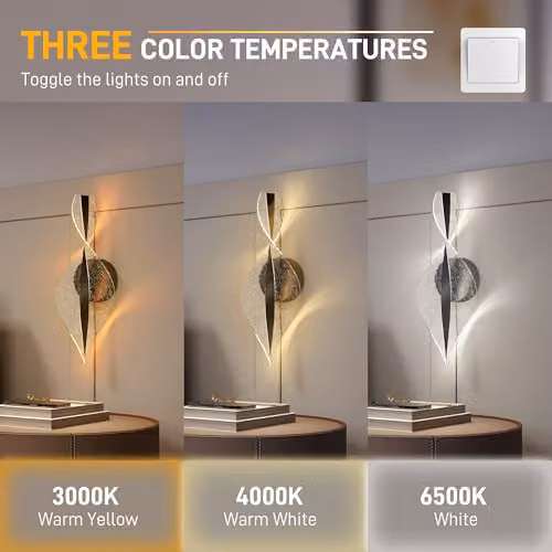 HOMCOM 2 Pack Modern LED Spiral Wall Lamps in Black with Adjustable Up and Down Lighting – 3