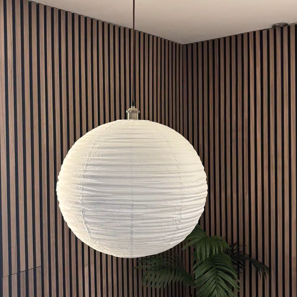 CGC Lighting Sybil Handmade White Linen Large Round Globe Easy Fit Lampshade – 2