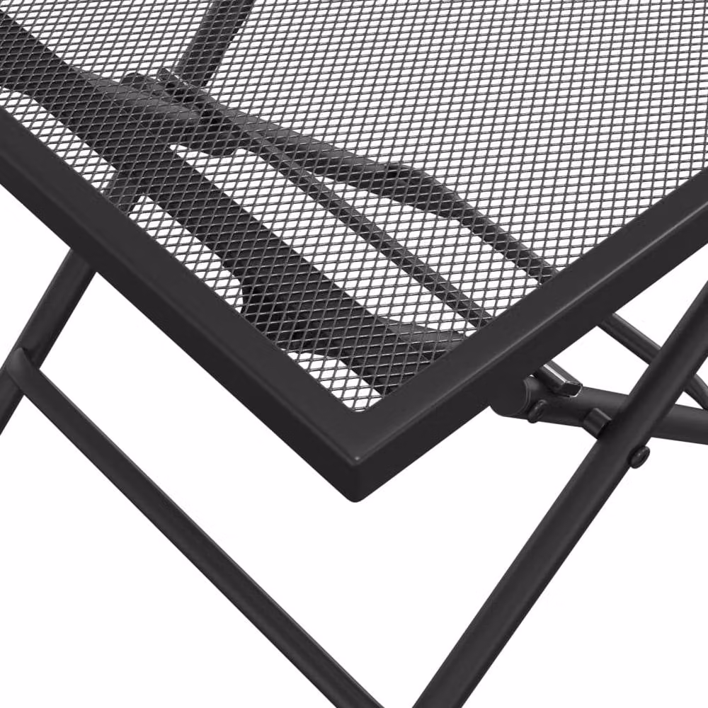 Berkfield Home Folding Garden Table in Anthracite Black Steel Mesh, W/D/H: 38 x 38 x 38 cm – 6