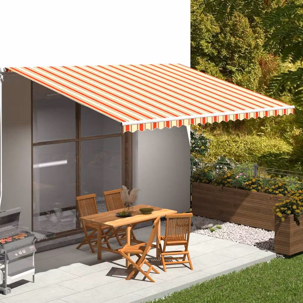 Berkfield Home Replacement Polyester Awning Fabric in Yellow and Orange, W: 5 m, D: 3.5 m – 2