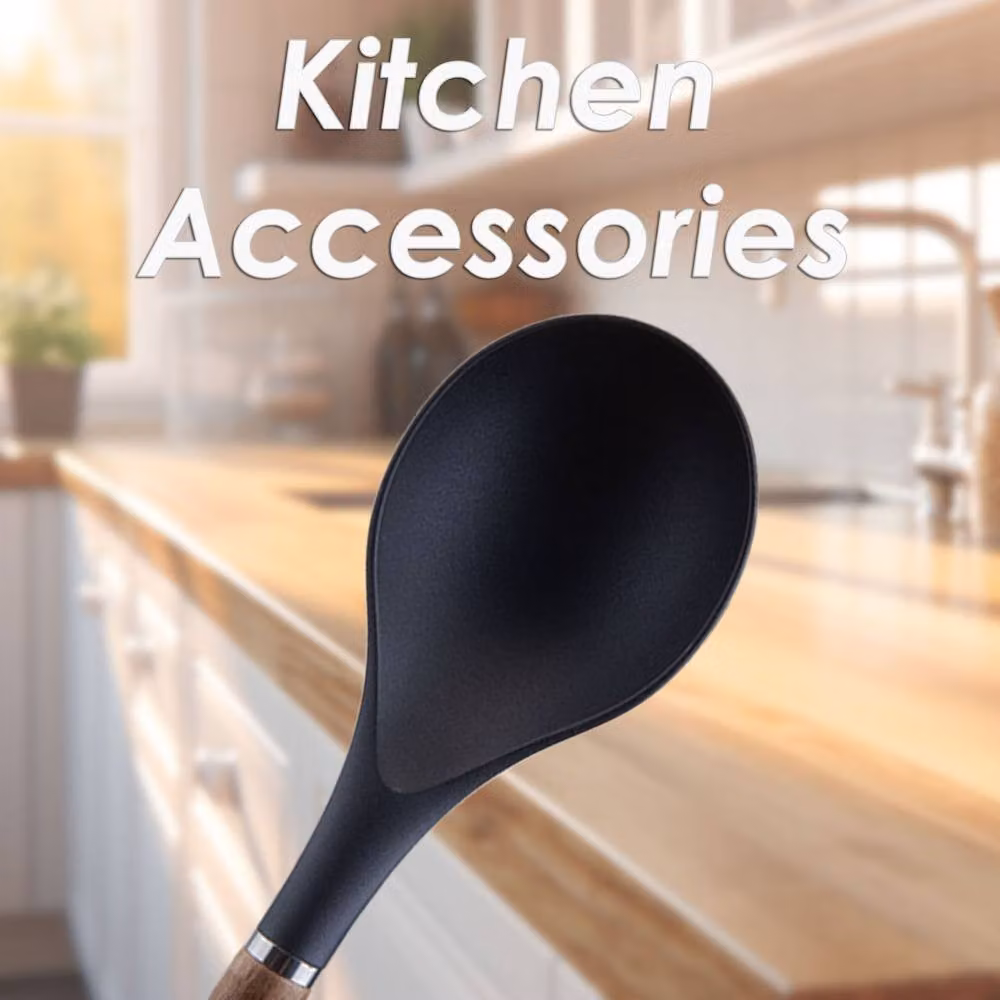 VFM e-Store Acacia Wood Cooking Spoon, Heat Resistant and Non-Scratch, Black, Length: 32 cm – 2