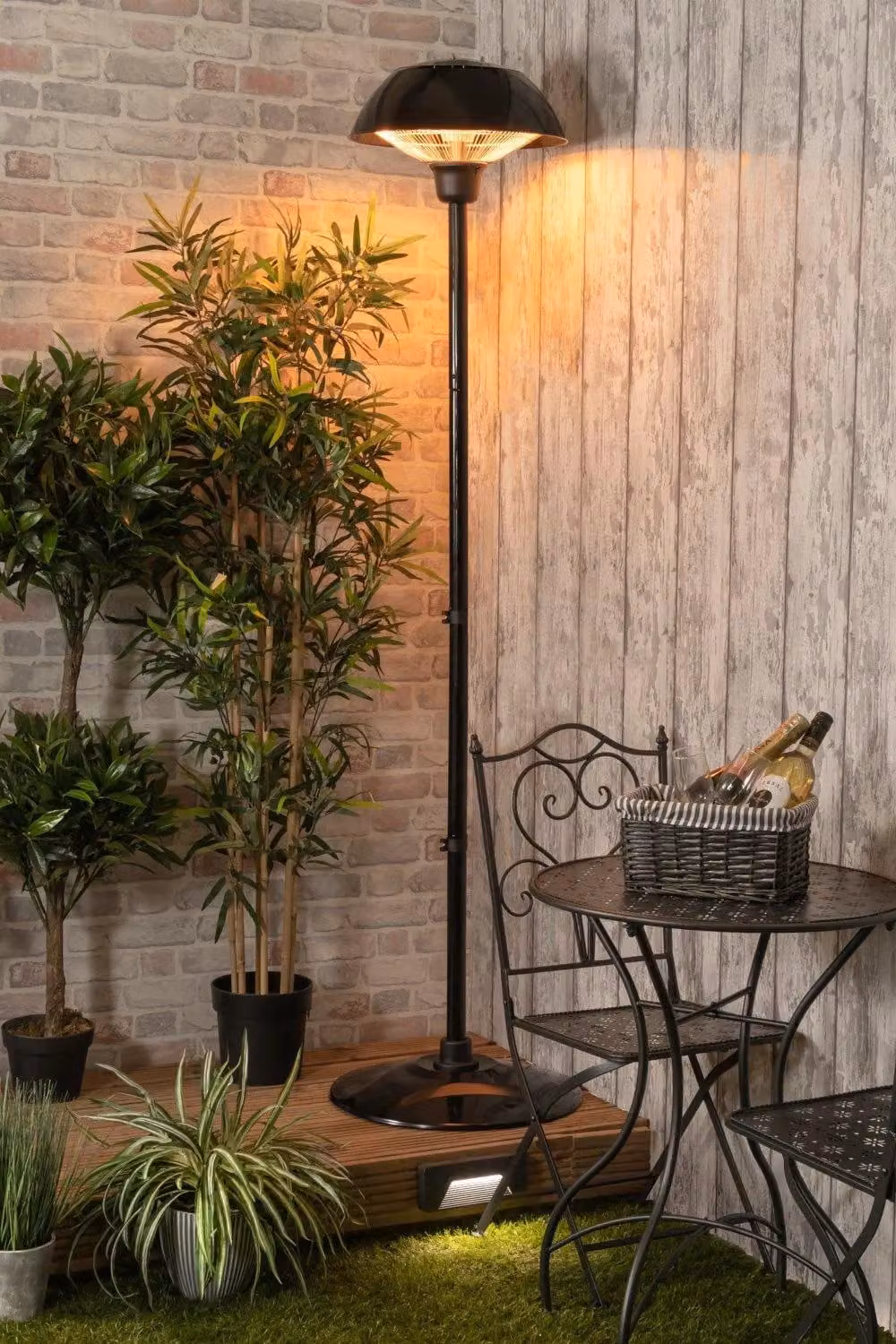 BHS Lighting 1500W Black Metal Floor Standing Patio Heater – 2
