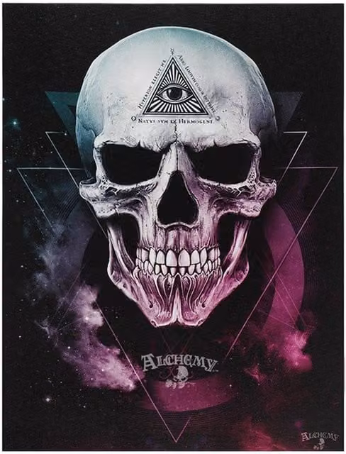 Alchemy The Void Abstract Geometric Canvas Plaque in Pink