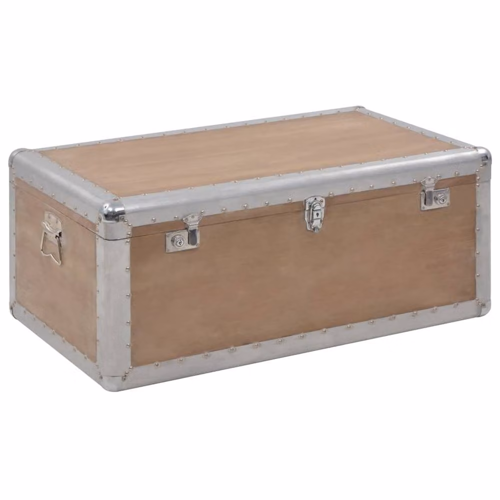 Berkfield Home Solid Fir Wood Storage Box in Brown, W/D/H: 91 x 52 x 40 cm – 2