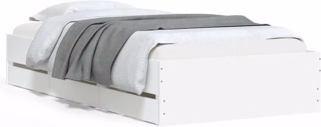 Berkfield Home Small Single Bed Frame with Drawers, White – 1