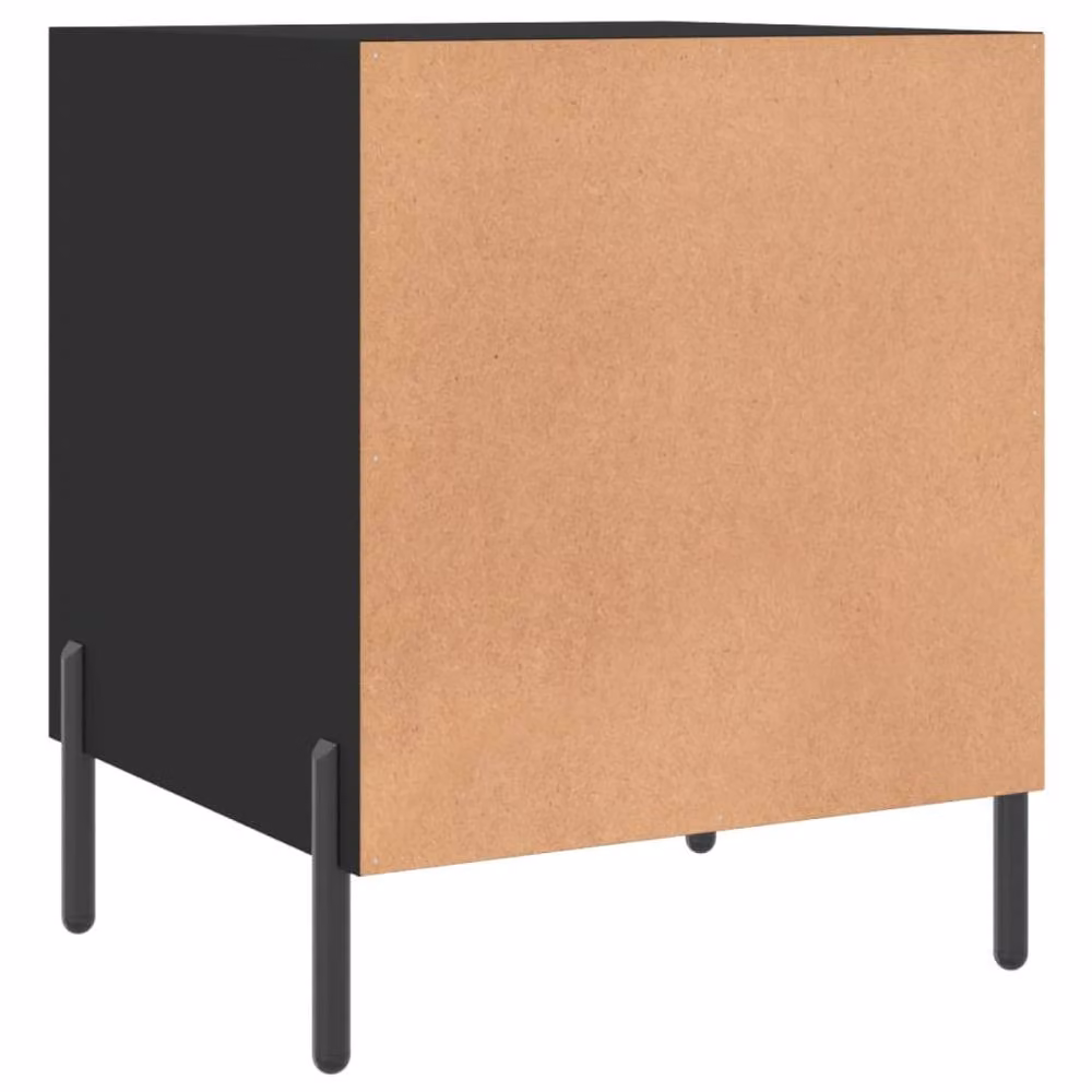 Berkfield Home Set of 2 Modern Black Bedside Cabinets with Media Compartments, W/D/H: 40 x 40 x 50 cm – 5