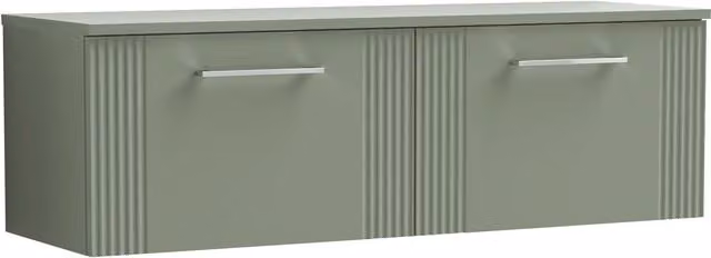 Balterley 2 Drawer Wall Hung Vanity Unit with Colour Match Worktop, Green