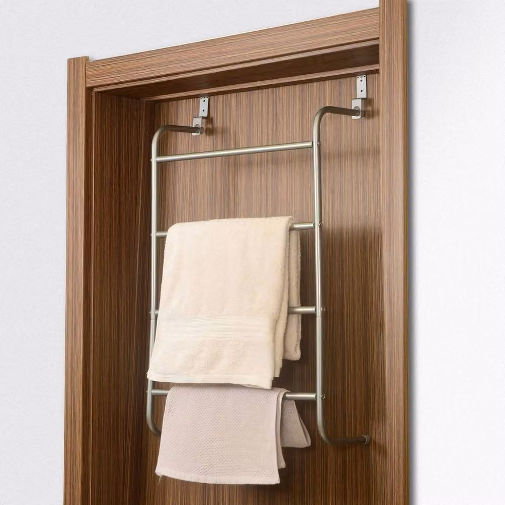 EONLION 4-Tier Metal Over-Door Hanging Towel Rack in Silver – 3