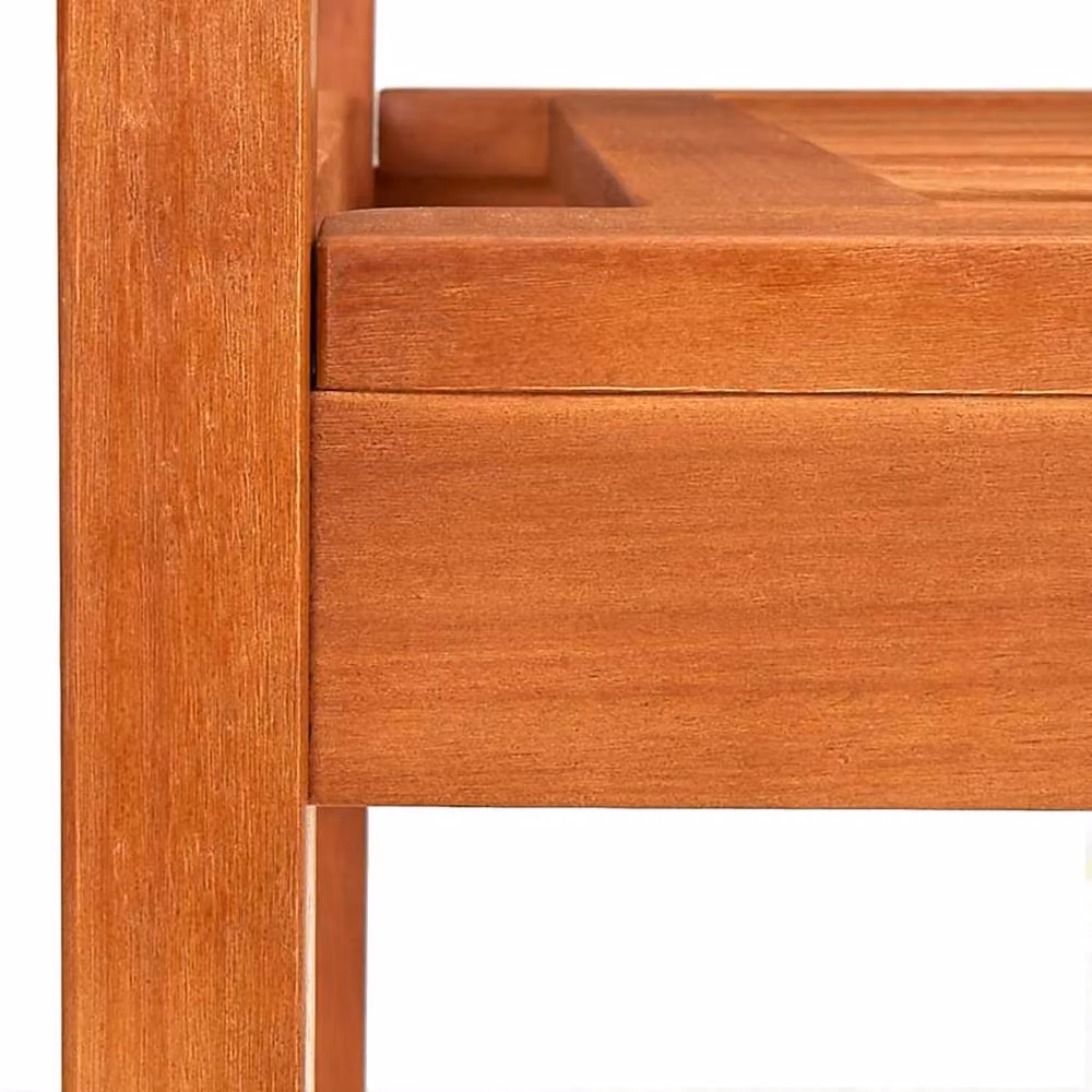 Berkfield Home 3-Seater Garden Bench in Brown Oiled Solid Eucalyptus Wood, Width: 150 cm – 2