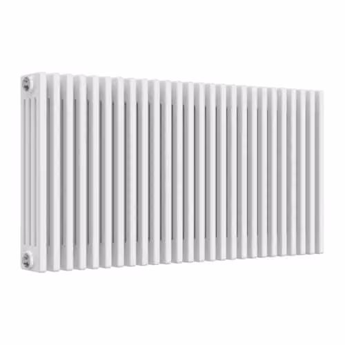 Reina Colona 4 Column White Steel Wall Hung Traditional Radiator H: 600 mm, W: 1010 mm – 1