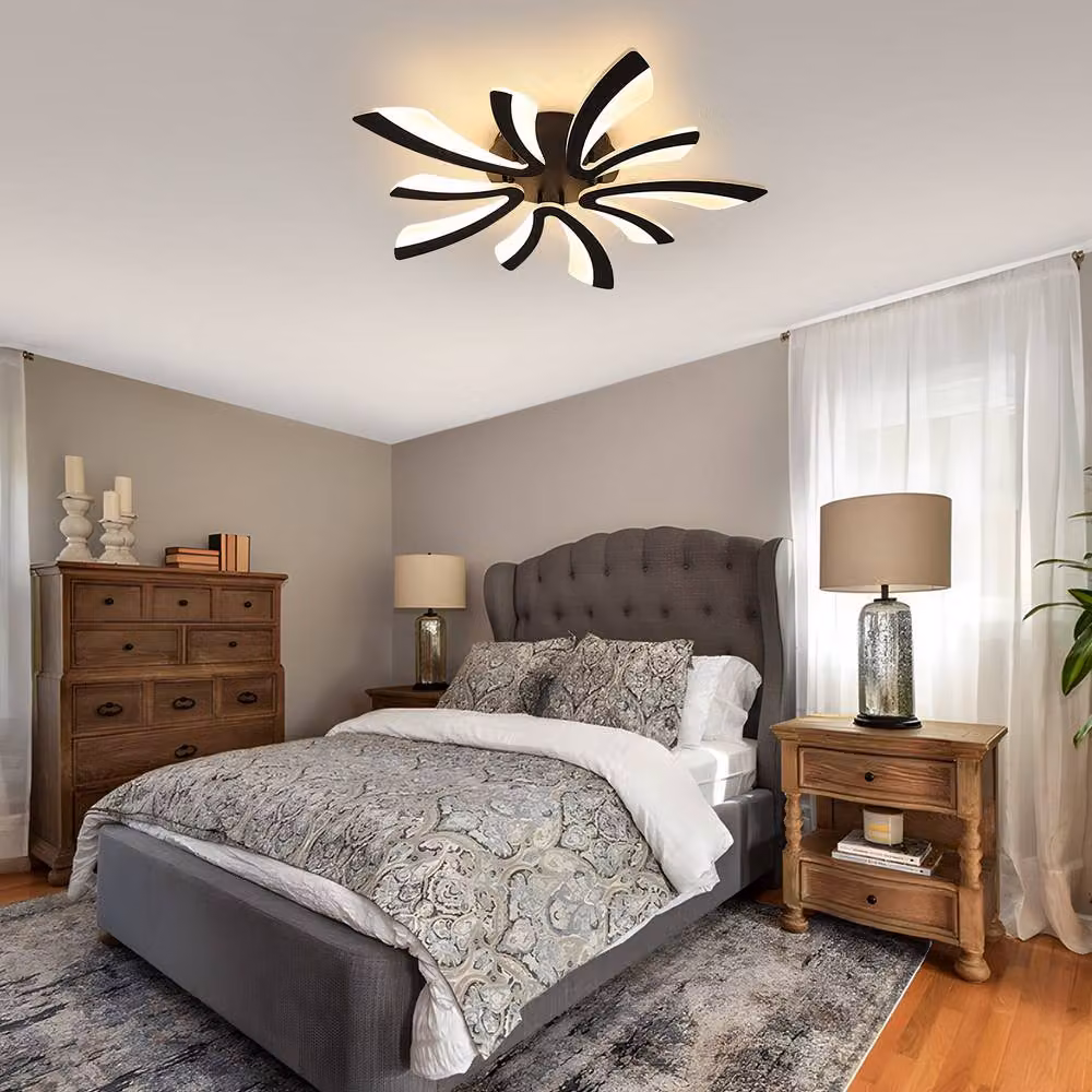 COMELY 48W V-Shaped Dimmable LED Ceiling Light with Remote Control, Black, W: 70 cm – 2
