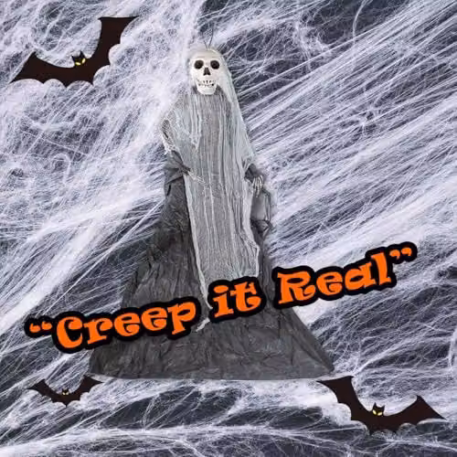 VFM e-Store 7ft Purple and Grey Hanging Skeleton Halloween Decoration – 5
