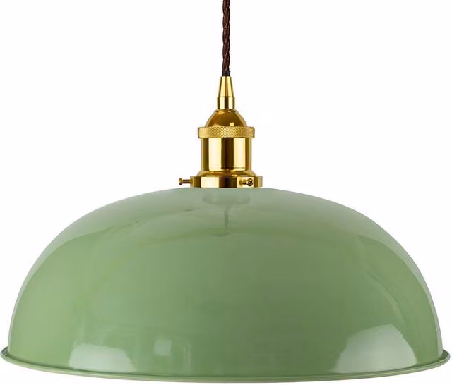SE Home Worcester Pendant Light in Mint Green with Gold and Brown Twisted Details