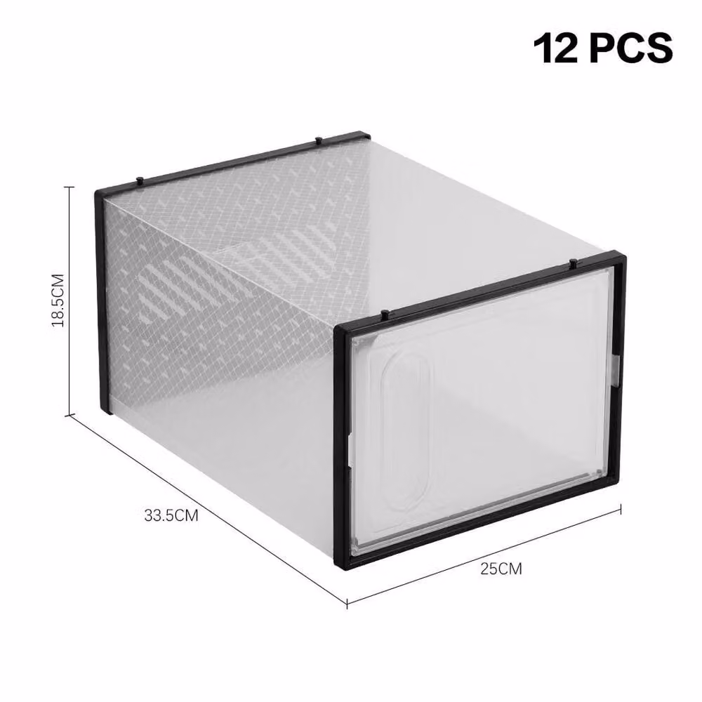 EONLION 12 Pack Foldable Shoe Rack with Magnetic Doors, Black – 2