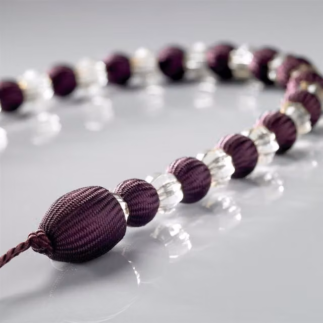 Livinluxury Pair of Beaded Rope Curtain Tie Backs in Purple