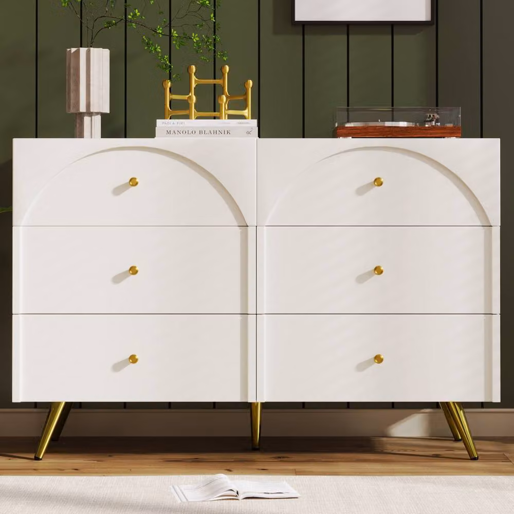 BTM Modern White Sideboard Cabinet and Chest of Drawers for your Living Room, W/D/H: 120 x 40 x 85 cm – 3