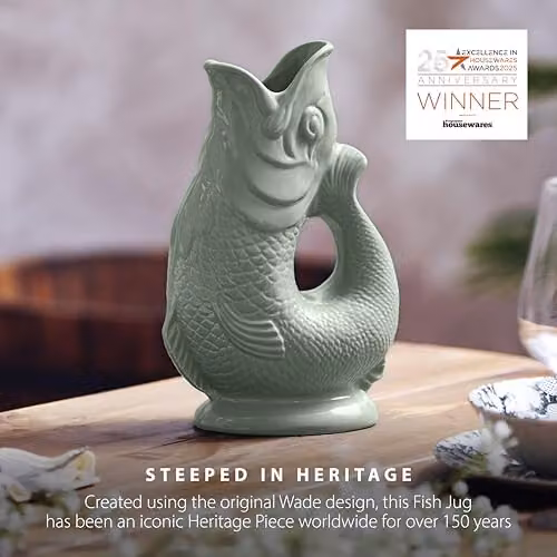 Wade Albert White Fish Jug, Ceramic, 1.2 l, Green – 3