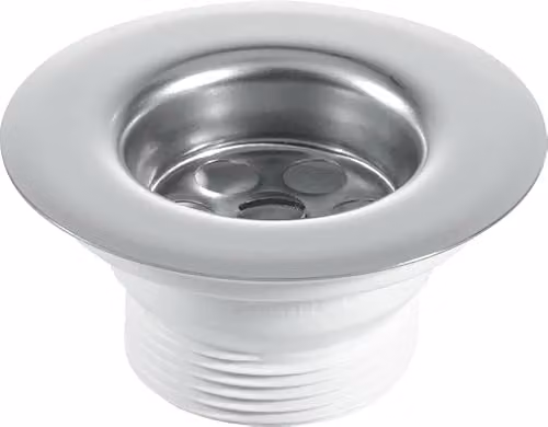 McAlpine BSW6P 85mm Flange Centre Pin Sink Waste in Silver and White Stainless Steel 1 1/2 inch