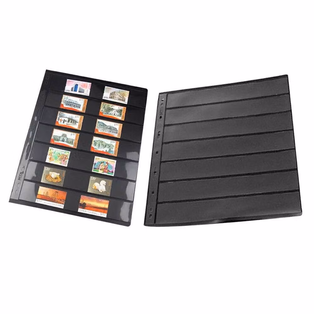 Kelvenix 10 Pack Double Sided Black Stamp Album Stock Pages, 500mm – 4