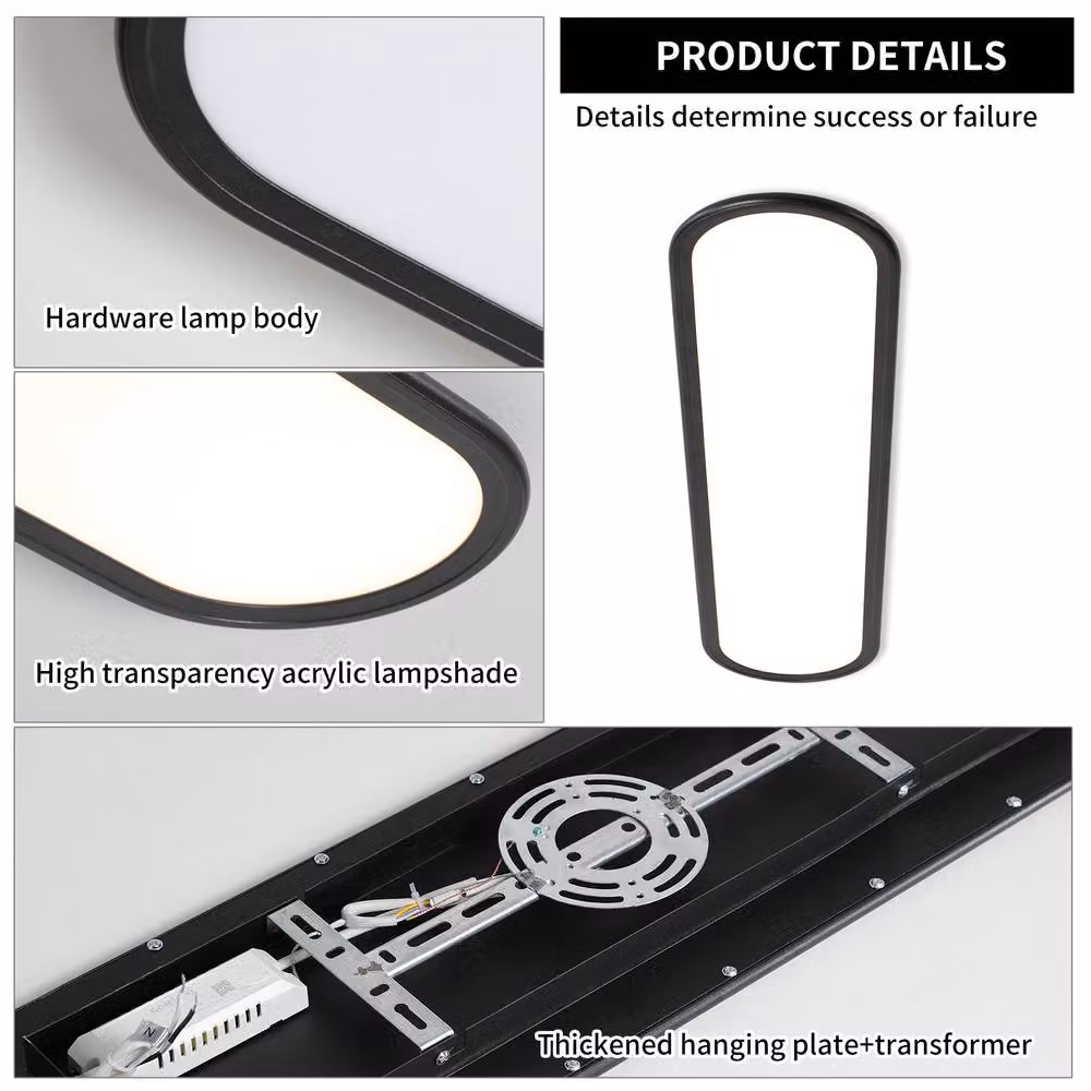NIVOR 48W Linear Ultra Thin LED Ceiling Light in Black with Remote Control and Dimmable Function, 100 cm – 5