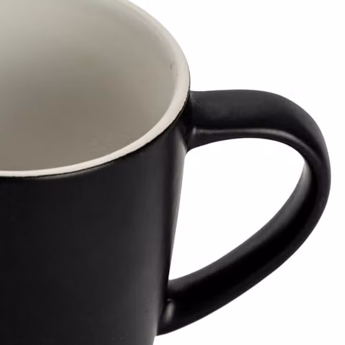 Argon Tableware Matte Black Ceramic Stoneware Coffee Mugs, 350ml, Pack of 4 – 3