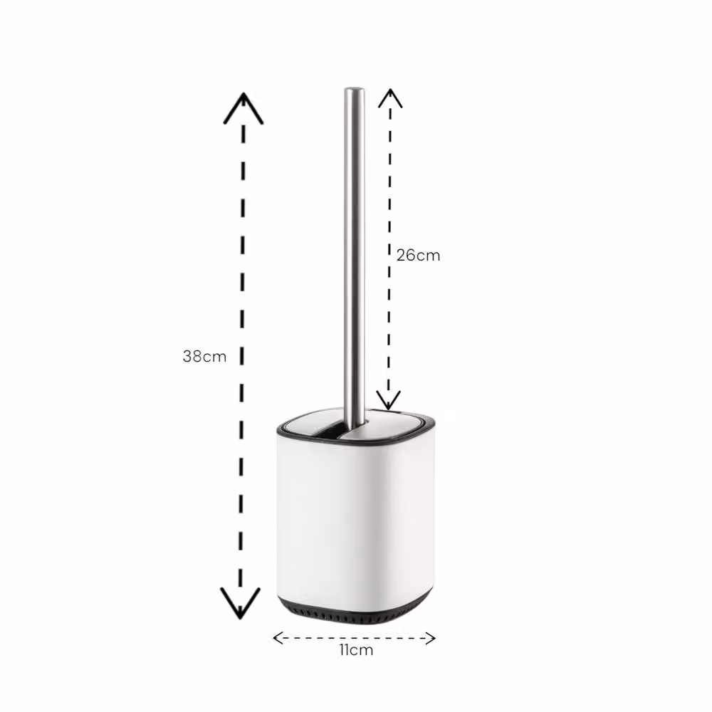 Showerdrape Echo Steel Toilet Brush and Holder in White – 2