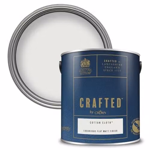 Crown Solvent-Free Water-Based Matt Emulsion Paint in Soft White Grey, 2.5 l