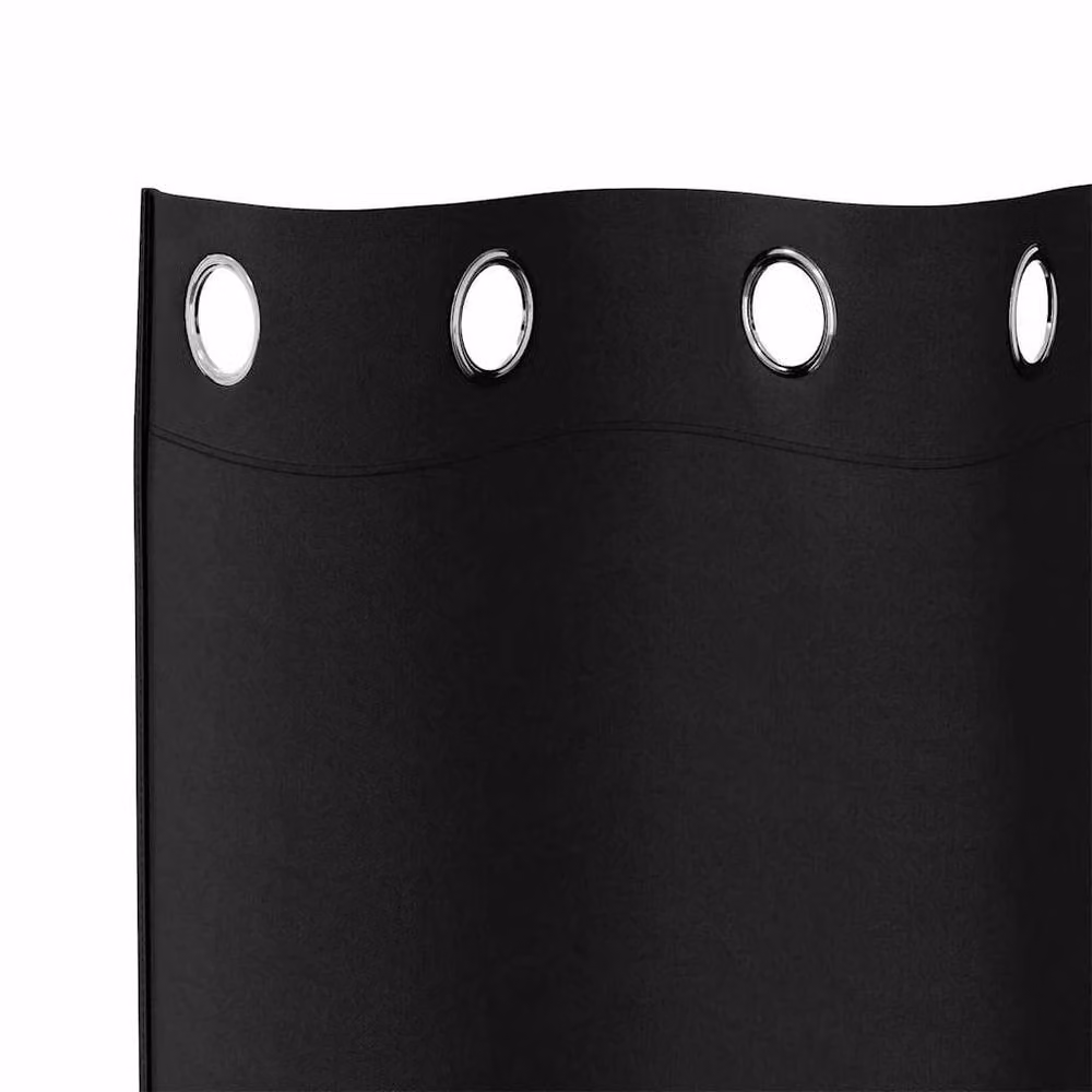 Berkfield Home Blackout Eyelet Curtains, 2 Pack, Black, W: 175 cm, H: 140 cm, Polyester – 5