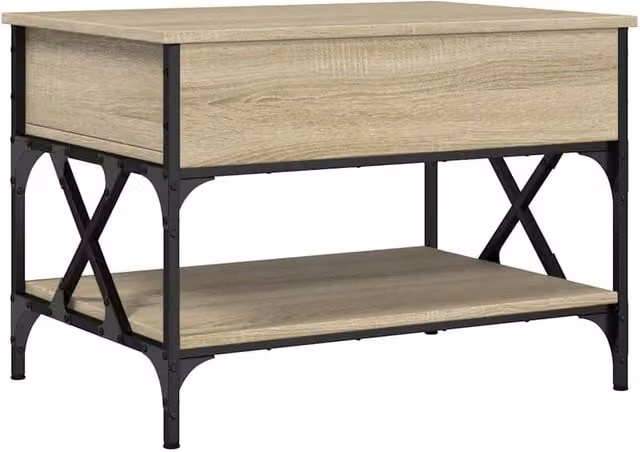 Berkfield Home Sonoma Oak Coffee Table in Light Brown with Lift Mechanism, W/D/H: 70 x 50 x 50 cm