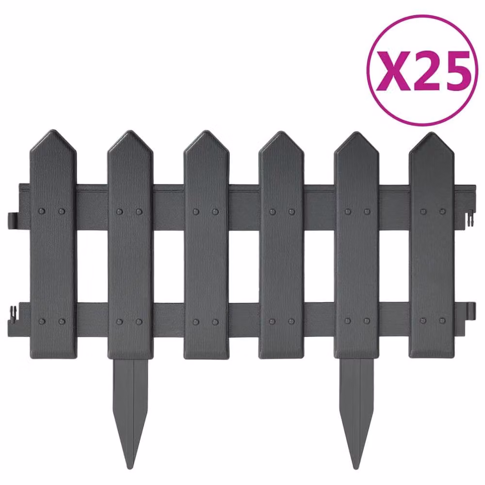 Berkfield Home Lawn Edging, 25 Pieces, Anthracite – 3