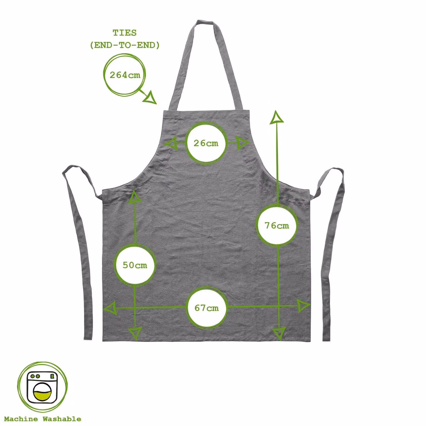 Nicola Spring Cotton Kitchen Bib Apron in Grey, One Size – 4