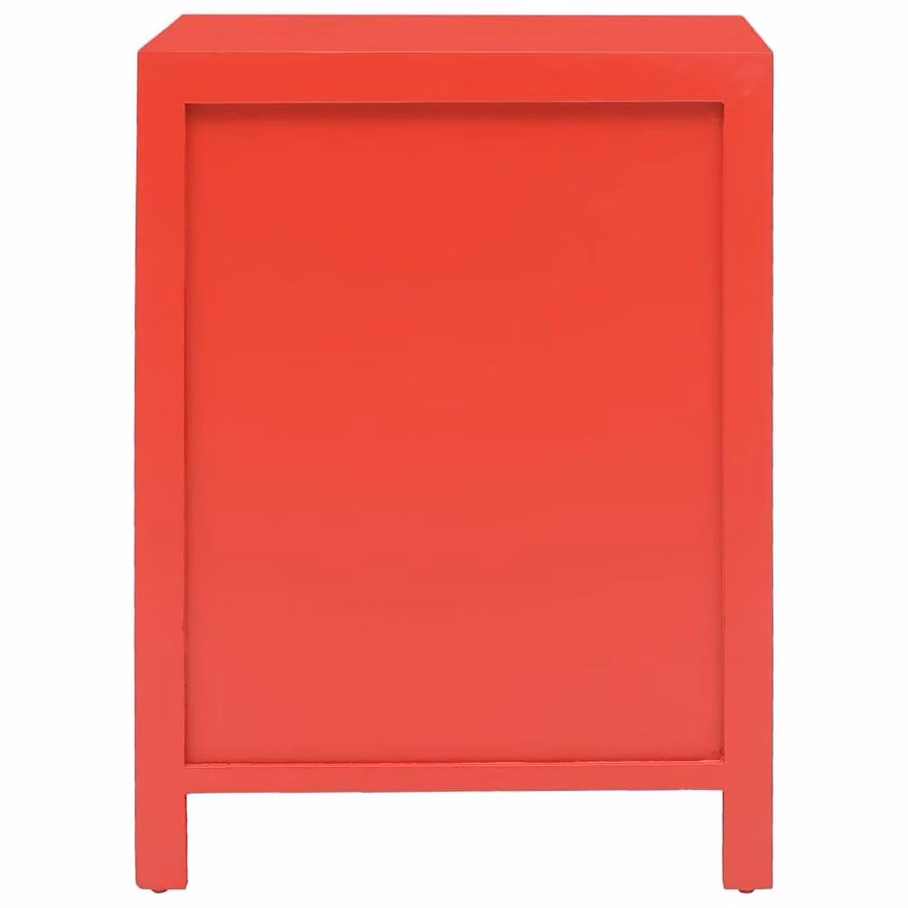 Berkfield Home Red and Gold Oriental Bedside Cabinet in Paulownia Wood, W/D/H: 38 x 28 x 52 cm – 2