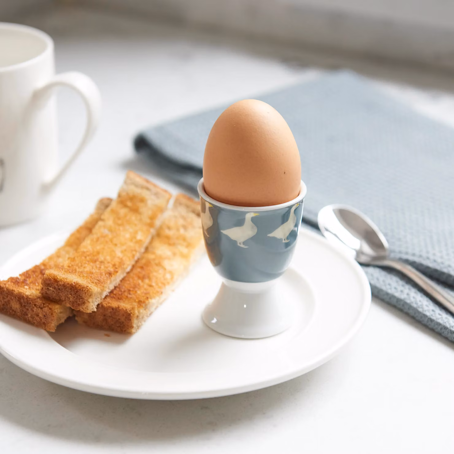 KitchenCraft Set of 6 Blue Porcelain Egg Cups – 2