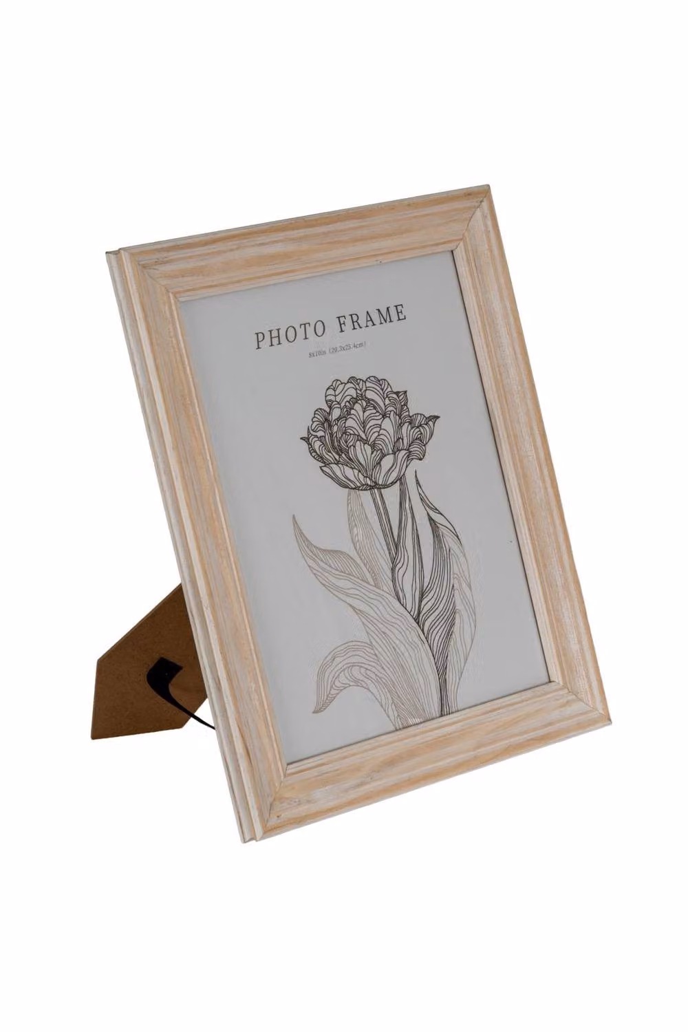KDMD Isla Single Rectangular Photo Frame in White with Warm Wood Finish – 2