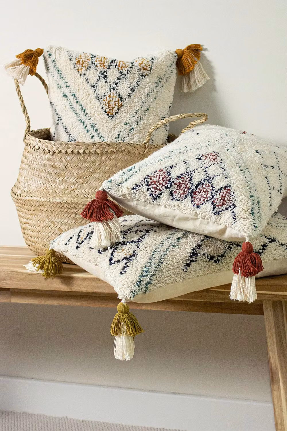 Furn Atlas Yellow Cotton Tufted Cushion, W/D/H: 50 x 30 x 30 cm – 2