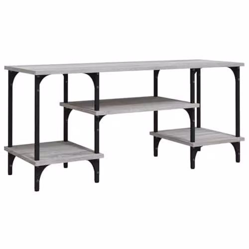 vidaXL Industrial Style TV Cabinet in Grey Sonoma, Media Stand with Shelves for your Living Room, W/D/H: 102.0 x 35.0 x 45.5 cm