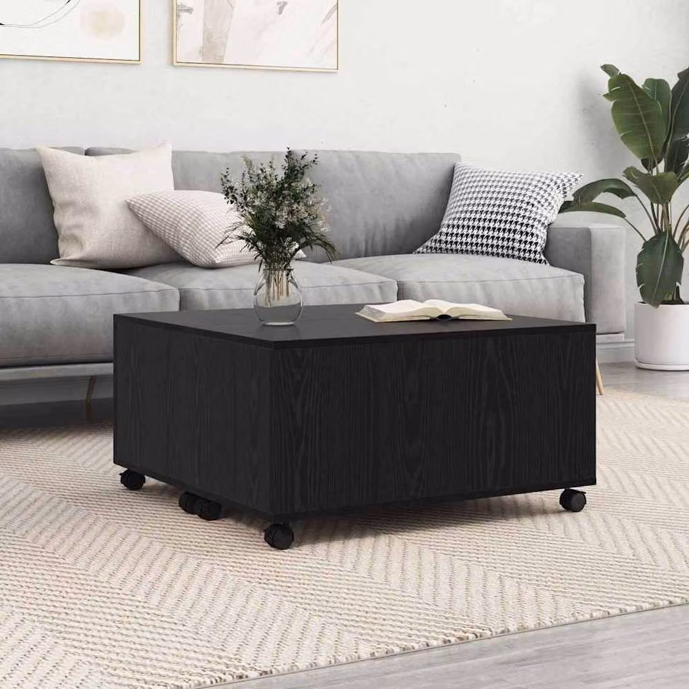 Berkfield Home Black Oak Coffee Table, W/D/H: 75 x 75 x 38 cm – 2