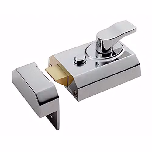 Loops Deadlocking Rim Cylinder Nightlatch in Silver and Multicolour